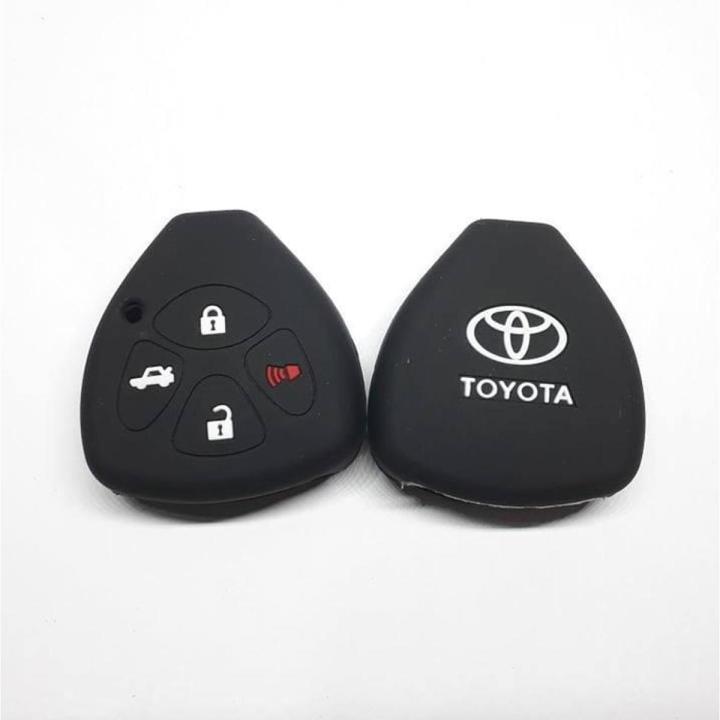 Toyota Camry Car Silicon Remote 4 Key Cover - Black Color