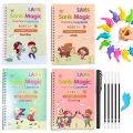 Magic Practice Copybook(4 BOOKS+10 INK REFILL) Book For Montessori Children Tracing Handwriting First Learning Books Kids Preschool. 