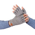 Winter Fingerless Gloves for Men Half Finger Elastic Mittens Knitting Wool Warm Leather Label Thick Elastic Driving Gloves. 