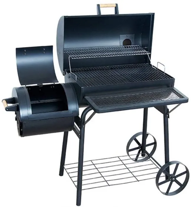 Large%20Barbecue%20Smoker%20Grill%20Oil%20Drum%20Charcoal%20BBQ%20Grill%20with%20Smokestack%20with%20Wheels%20and%20Thermometer%20-%20Image%204