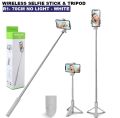 Best 4 in 1 Wireless Selfie Stick R1S (With Light ) R1 (Without Light) Tripod with Bluetooth Shutter selfie Light foldable Selfie stick for all Phone Extendable 70CM. 