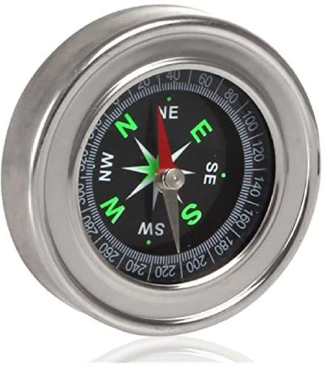 Handheld Pocket Size Stainless Steel Directional Navigational Magnetic Compass for Travel Hiking Outdoor