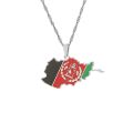 New Afghanistan Map Flag Pendant Necklace Stainless Steel For Men Charm Fashion Jewelry Gifts wholesale. 