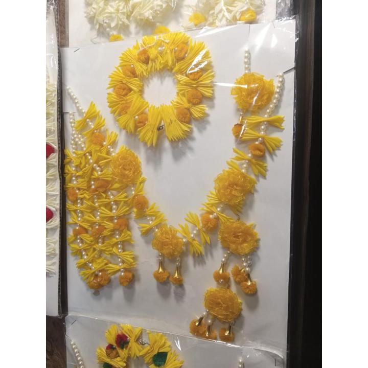 Handmade floral Jewelry set mehndi function & use marriage flower jewelry set