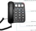 Ornin S016 Big Button Corded Telephone with Speaker, Hearing Aid Compatible for Seniors (Black). 