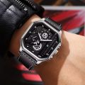 Square Men's Watch, Mecha Style Sports Casual Outdoor Wrist Watch, Ideal choice for Gifts. 