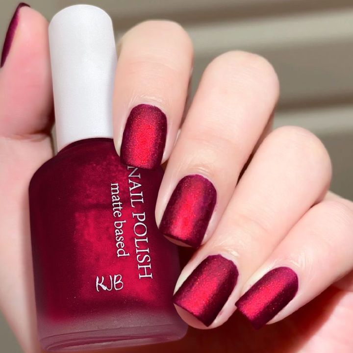 12ML Shimmer Red Purple Nail Polish Matte Velvet Popular Color Varnish