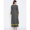 Grey solid anarkali kurti for Women. 