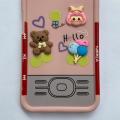 Infinix Hot 60 Pro – Retro Hello Cartoon Back Cover for Kids & Ladies | Soft Silicone Phone Case with 3D Decorative Toppings | IH60P. 