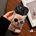For Realme C25Y C15 C51 C21 C30 C12 C25s C35 C55 C20 C33 C17 C31 C11 C21Y C53 C25 C1 C3 C20A 6i 5s 9i 7i 5 11 5i 3D Wavy Curved Edge Cute Couples Cartoon Sunglasses Cat Puppy Case. 