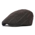 Panda Online Fashion Men Middle Old Aged Cap British Style Classic Plaid Hairy Berets. 