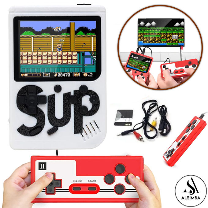 SUP 2 Player Game Box With Controller 400 In 1 Retro Video Game Rechargeable Portable Handheld Game Console Handheld Game PAD Gamebox for kids Connects with LCD TV Size Approx. 5 Inches White Daraz.pk