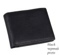 Brown & Black Leather Wallet For Men Three Compartment Bifold Wallet. 