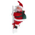 Animated Climbing Santa on Ladder Electric Santa Claus Toy Christmas Tree Wall Ornaments Decoration Indoor Outdoor. 