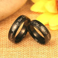 Couple Rings Letter Design Uni Always Your King Black Promise Ring. 