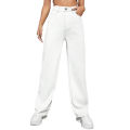 Women White Denim Jeans Straight Fit For Girls | High Waisted. 