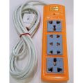Extension Board with 5 Sockets (3 simple + 2 universal sockets) with 3 meters long Copper wire. 