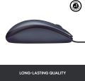 (Without Box ) Logi-tech B100/ m90 M100 M-U0026 Wired USB Mouse, 2-Buttons, Optical Tracking, Ambidextrous PC / Mac / Laptop OPTICAL USB MOUSE - Black. 
