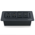 Technology Box, Conference Black Table Connectivity Hydraulic Pop Up Box Power Center with Multi Sockets & USB Charging. 