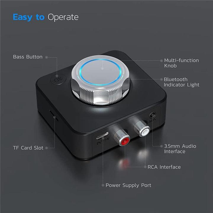 Bluetooth 5.0 Audio Receiver 3D Stereo Wireless Adapter