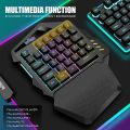 RedThunder G60 2.4Ghz Wireless RGB One-Handed Gaming Keyboard, 35-key Mini Design, Ergonomic Non-slip Comfortable Hand Rest, Rechargeable 2000mAh Battery, Suitable For PC, PS4, PS5, Xbox One.. 