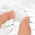 80 Pcs -New Silver Square Shape Craft Mirror Glass Mosaic Tile Decor Art For DIY Dress. 