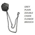 Flower Brooch With Chain Men Women's Coat - GREY Flower Brooch With Chain Men Women's Coat - GREY. 