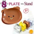 4/8Plate Cartoon Bear Shape Reusable Plate Food Grade Plastic Multi-function Creative Spit Bone Dish Household Dish Elliptical Plate Set Dining Table Garbage Platel. 