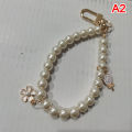 Korean Fashion Pearl Keychain Women Girl Gold Metal Chain Key Ring Lonni. 
