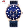 Mini Focus Blue Dial Blue Mesh Bracelet Watch For Men- MF0178G-04. 