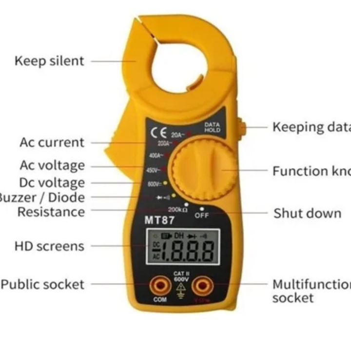 MT87%20Digital%20Clamp%20Meter%20-%20Mini%20AC/DC%20Current,%20Voltage%20Tester%20with%20Resistance,%20Buzzer,%20Diode%20Test,%20Data%20Hold,%20Multifunction%20Socket,%20Compact%20and%20Portable%20Electrical%20Tester%20-%20Image%203