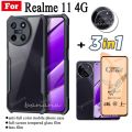 3 in 1 Realme 11 4G Shockproof Case for Realme11 5G CeramicTempered Glass Screen Protectors and Camera Lens Film Protector. 