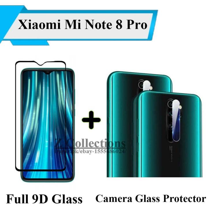 Xiaomi Redmi Note 8 Pro Full Black 9D5D6D10D11D21D Tempered Glass Screen Protector Full Glue Edge To Edge + Camera Flexible Gorilla Glass Protector For Xiaomi Redmi Note 8 Pro