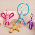 Telescopic Giraffe Suction Cup Toy, (1PC Random Colors) Cute Giraffe Stretch Tube Stress Relief Sensory Toy in Four Different Colors Suction Cup Giraffe Pop Tube Sensor Fidget Toy For Kids, Deformable Sensory Suction Cup Plastic Toy, Suction Robot Toy. 