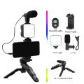 Vlogging Kit Accessories for Mobile Phone DSLR Camera Video Recording with Tripod Shoot Mic 360 LED Remote Selfie Light for Live Streaming Short Film. 