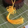 100 Pcs Handmade Yellow Chinese Knots Soft Tassels Holiday Gift for Spring Festival, Special Gift. 
