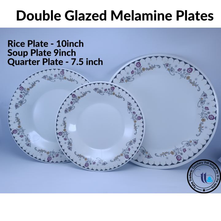 Set Of 6 Melamine Dinner Plates – 9.875" Round, White, Lightweight & BPA-Free, Dishwasher Safe