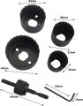 Hole Saw Cutter 6 Pc Set with Circular Round Drill Bit  Steel Hole Saw Cutter Set Cut Holes In  Ceiling For LED Lights Fans Round Shape Hole  Drill Set, Circular Saw Set  Note random color will be deliver. 