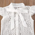 Baby Girl Pageant Lace T-shirt White Top&Tutu Yellow Skirt Party Outfits Clothes 2PCS Set. 