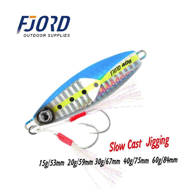 FJORD Metal Jig Fishing Lure 15g 20g 30g 40g 60g Trolling Hard Bait Bass Fishing Bait Trout Jigging Lure Jigs Saltwater Lures