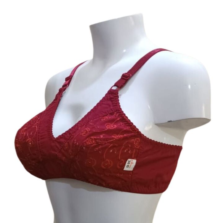 Premium Quality Cotton Maroon Bra With Imported Material Non Padded for Girls Wire Bras Single Color Brazier Underwear Blouse Undergarments for Women for Girls