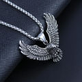 Mens Stainless Steel Vintage Flying Eagle Pendant Necklace Spiritual Jewelry. 