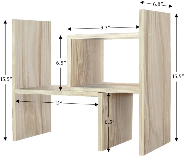 Jerry%20&%20Maggie%20-%20Desktop%20Organizer%20Office%20Storage%20Rack%20Adjustable%20Wood%20Display%20Shelf%20%20Birthday%20Gifts%20-%20Toy%20-%20Home%20Decor%20%20-%20Free%20Style%20Rotation%20Display%20-%20True%20Natural%20Stand%20Shelf%20White%20Wood%20Tone%20-%20Image%204