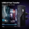 Rybozen USB 3.0 Switch Selector,KVM Switch Adapter 2 Computer Sharing 4 USB Devices, Peripheral Hub Box for Mouse Keyboard Scanner Printer PC, with One Button Swapping and 2 Pack USB 3.0 Cable ORIGINAL UK ZONE. 