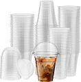 High Quality Disposable Glass WITH Dom Lid for Juice, Slush - 16oz. 