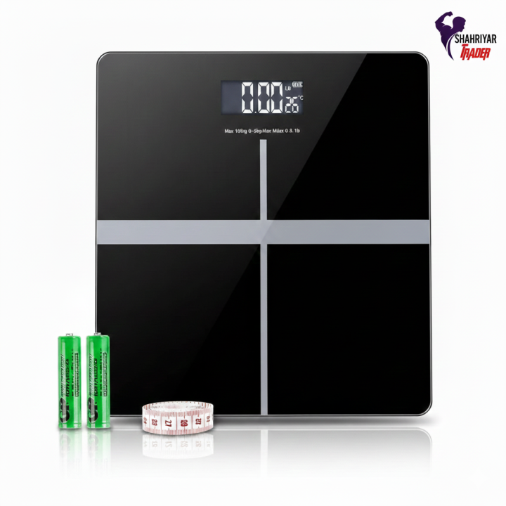 Tempered Glass Electronic Digital Body Weight Scale, Bathroom Scale 180 KG with LCD Display Weight Machine