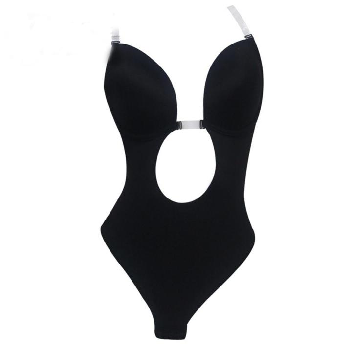 Women Seamless Backless Underwear Dress Push Up Bodysuit Clear Strap Body Shaper