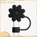 Enigma- Portable Straw Cover Silicone Flower Straw Cover Reusable No Spill Dust-proof Tumbler Straw Protector for Cup Accessories Food Grade Silicone Food-grade Straw Sleeve. 