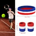 Striped Sweatbands Set,Including Sports Headbands and Wristbands. 