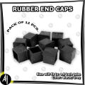 Rubber End Caps - Square - 1.5" (Pack of 12 Pcs.). 